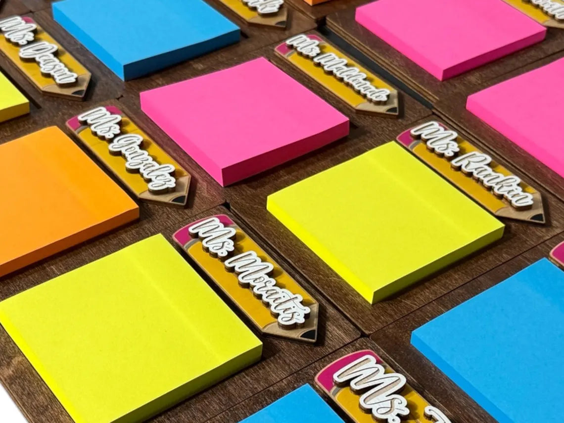 Teacher Sticky Note Pad Holder Gift | Personalized Teacher Name Gift | Student Gift For Teacher