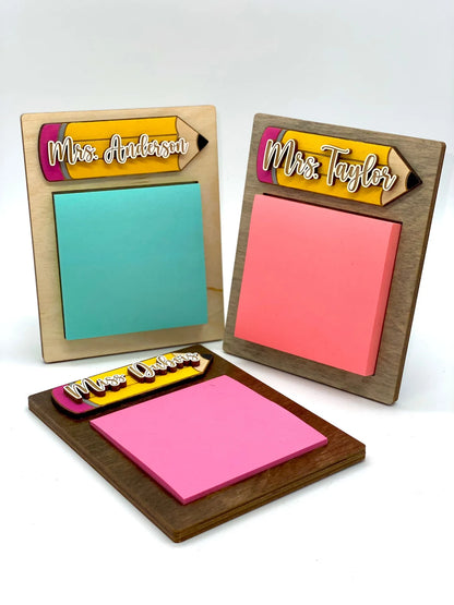 Teacher Sticky Note Pad Holder Gift | Personalized Teacher Name Gift | Student Gift For Teacher