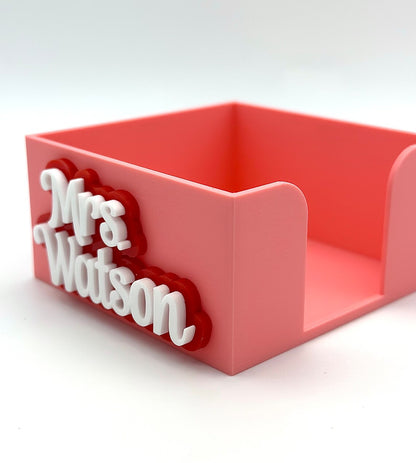 Personalized Sticky Note Holder: Custom Teacher Desk Organizer