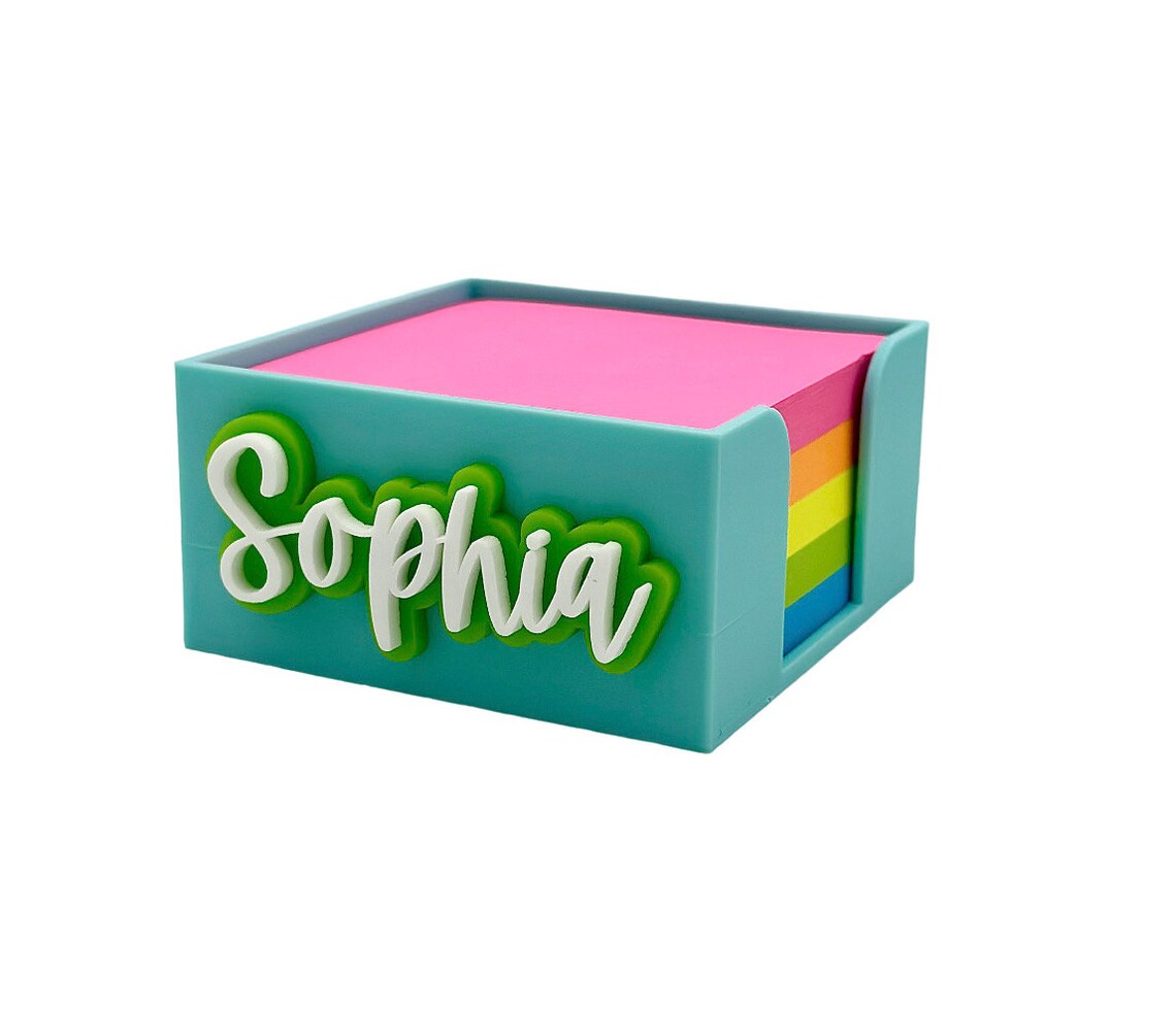 Personalized Sticky Note Holder: Custom Teacher Desk Organizer