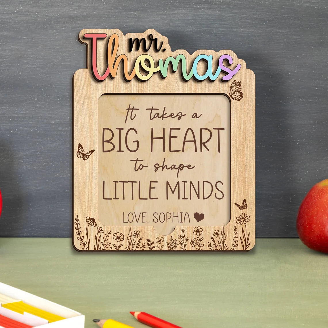 Custom Sticky Note Holder, Personalized Teacher Gift, Teacher Appreciation Gift, End of School Gift
