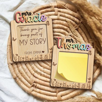 Custom Sticky Note Holder, Personalized Teacher Gift, Teacher Appreciation Gift, End of School Gift