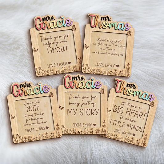 Custom Sticky Note Holder, Personalized Teacher Gift, Teacher Appreciation Gift, End of School Gift